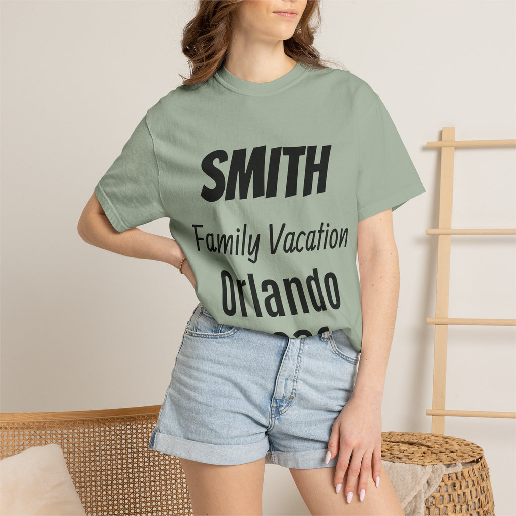 Unisex Garment-Dyed T-shirt - Vacation Personalize Year Place and Name
