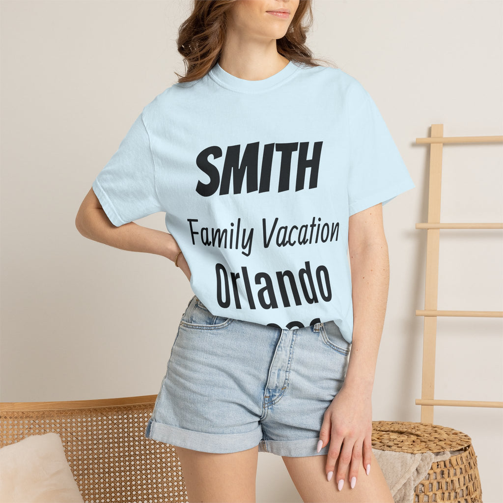 Unisex Garment-Dyed T-shirt - Vacation Personalize Year Place and Name