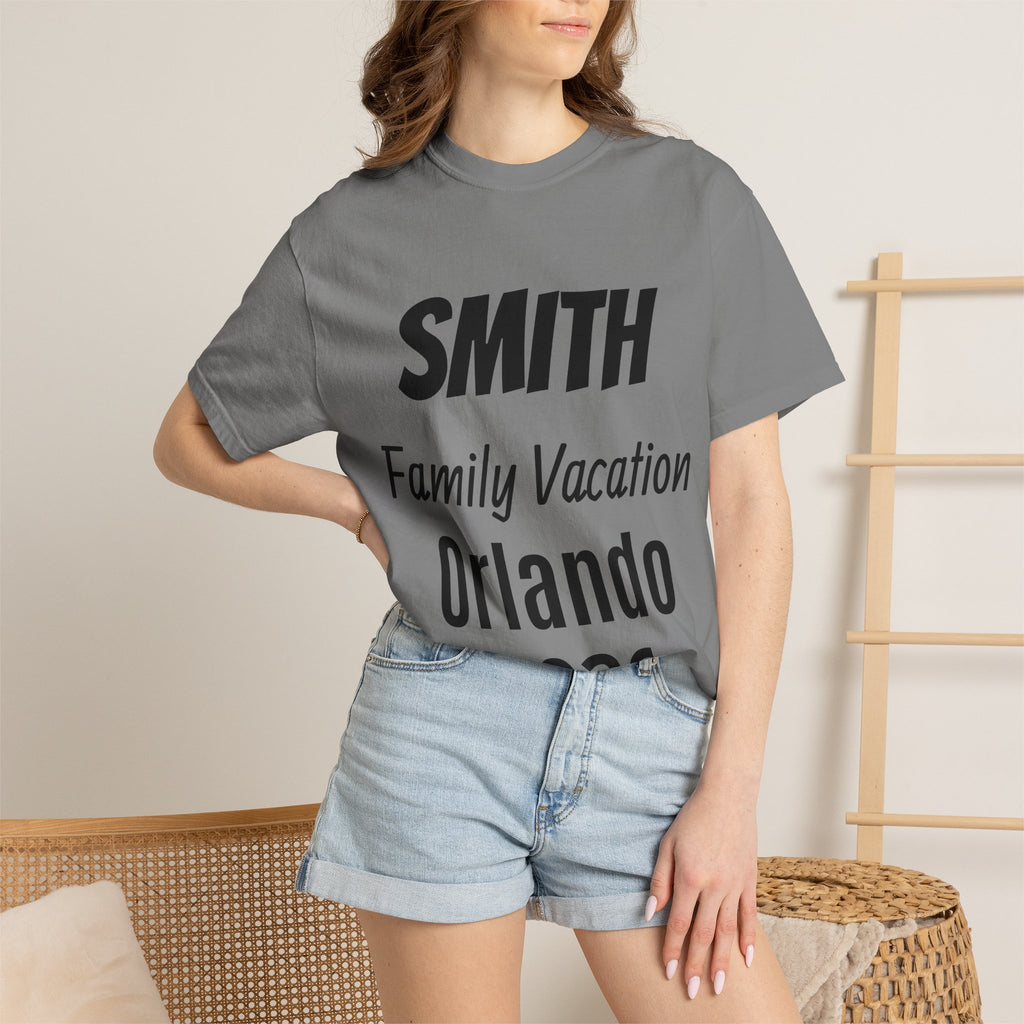 Unisex Garment-Dyed T-shirt - Vacation Personalize Year Place and Name