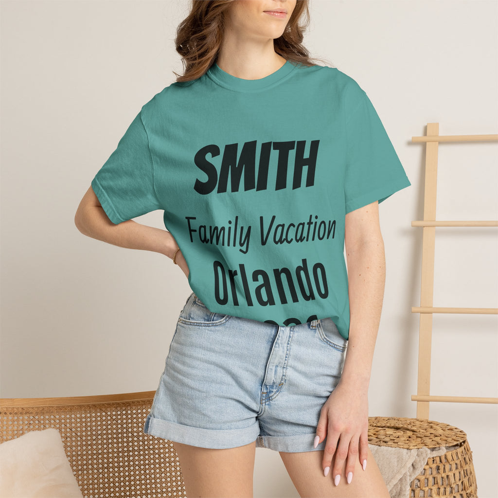 Unisex Garment-Dyed T-shirt - Vacation Personalize Year Place and Name